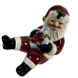 Fitz and Floyd Three Tumbling Christmas Santa Set-no Box